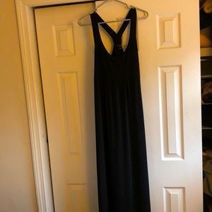 EUC Banana Republic black racer back maxi dress